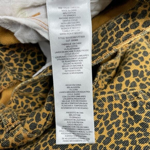 CURRENT/ELLIOTT Leopard Print Jeans Womens Size 25 Straight Leg Mob Wife Playful - Picture 10 of 11